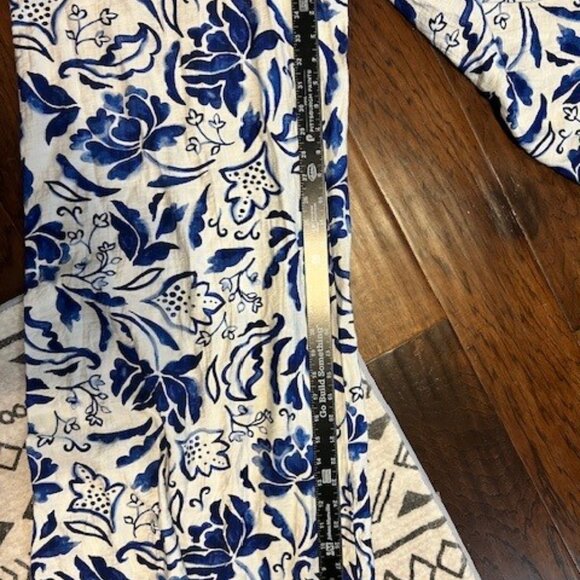 1.STATE Blue White Floral Wide Leg Jumpsuit Size Large - Picture 8 of 12